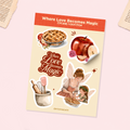 WHERE LOVE BECOMES MAGIC/ HOJA DE STICKERS