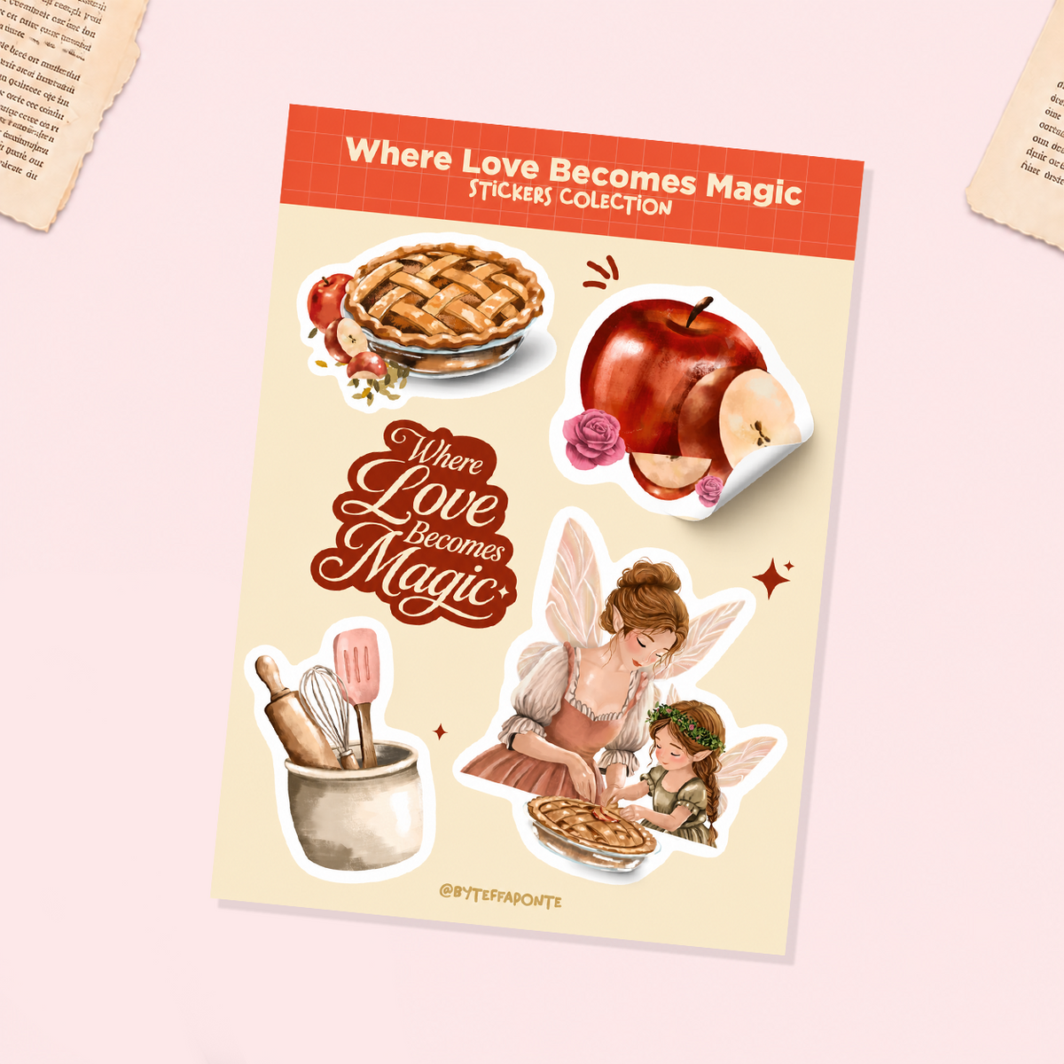 WHERE LOVE BECOMES MAGIC/ HOJA DE STICKERS